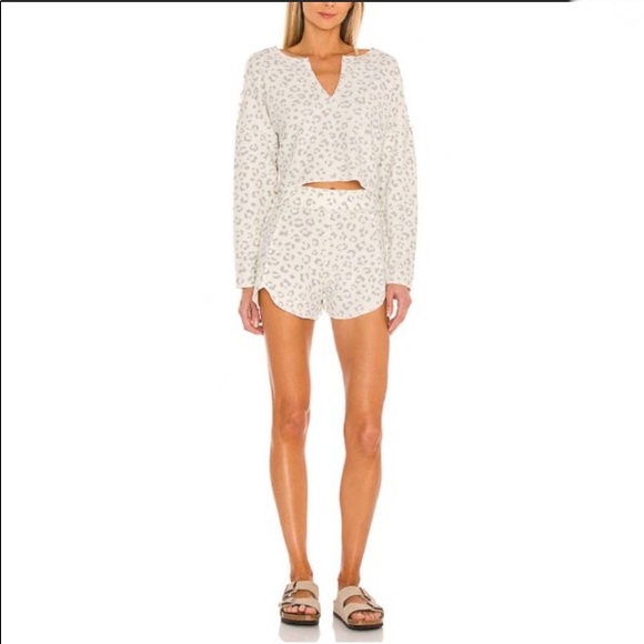 FREE PEOPLE Rain Check Animal Print Lounge Set Size Small - Picture 2 of 8